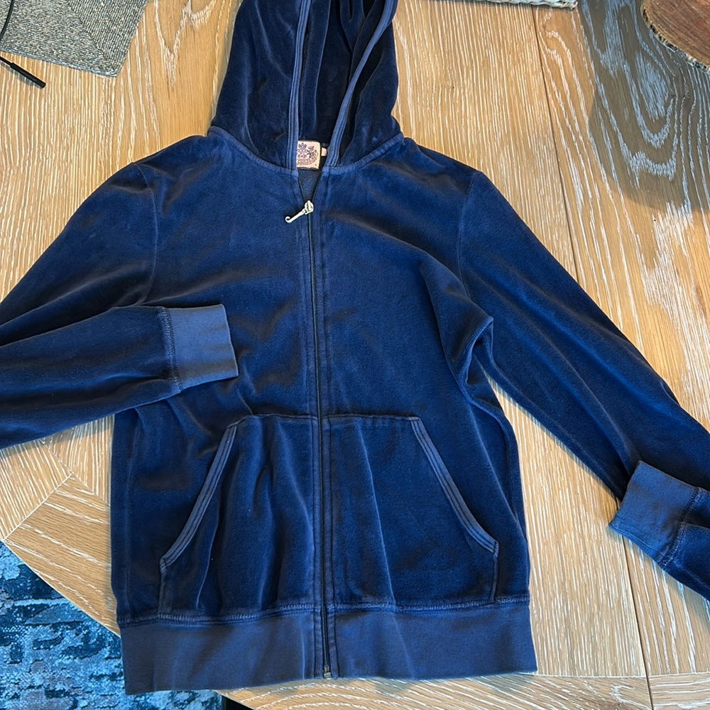 Juicy Couture Velour Zip Up Hoodie Sz L